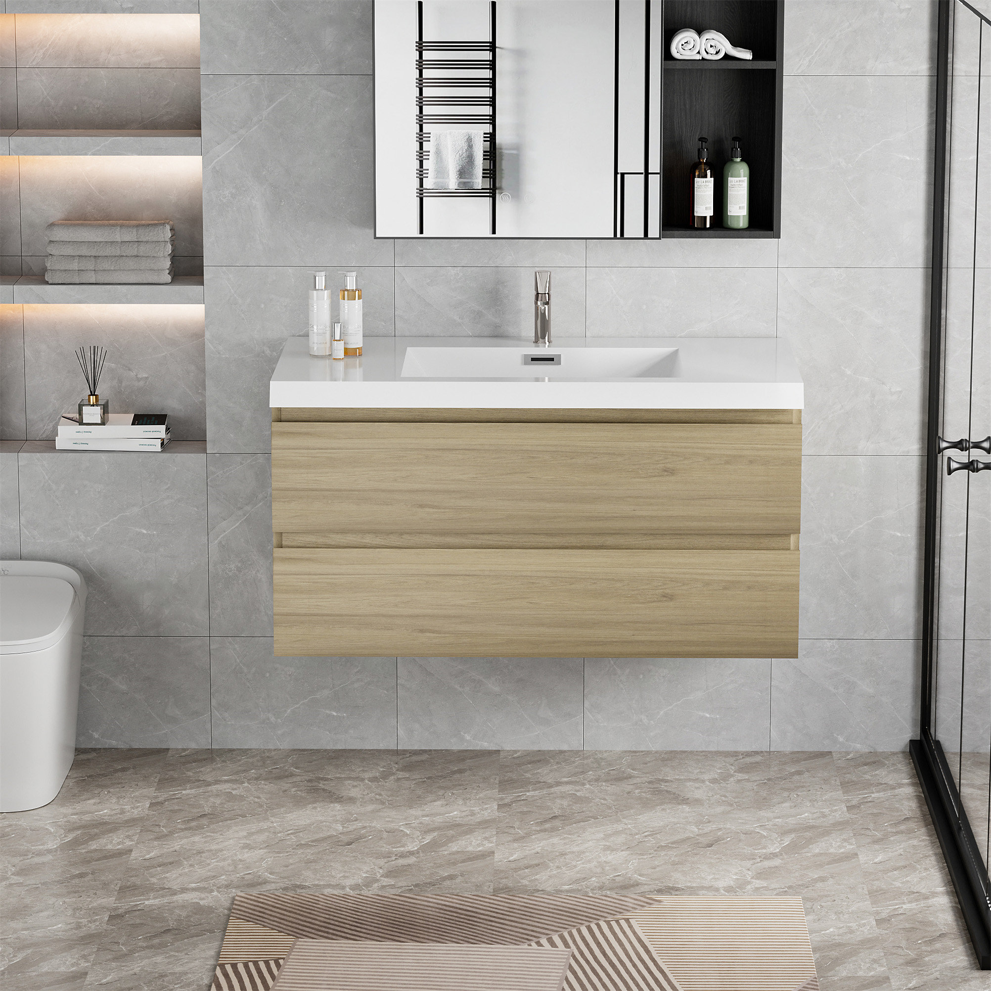 Ivy Bronx 42" Floating Bathroom Vanity With Sink | Wayfair